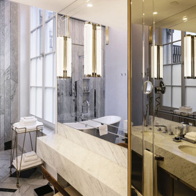Specchio a muro - MIROX MNGE - AGC Glass Europe - contemporaneo / rettangolare / in acciaio inossidabile