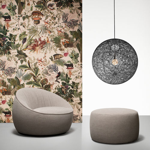 Pouf contemporaneo - Pooof - moooi - in tessuto / tondo / imbottito