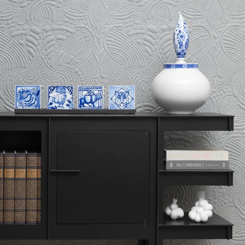 Piastrella in maiolica - Extinct Animals Decorative Tile - moooi - dipinta a mano / da interno / da parete