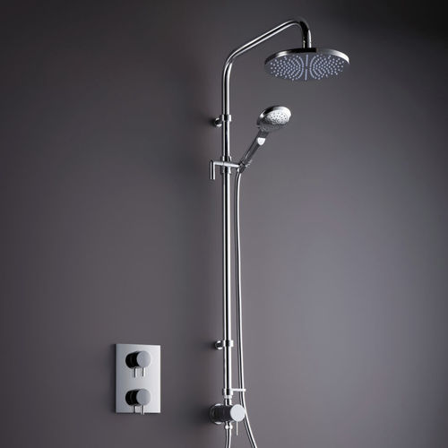 Colonna doccia termostatica - EXO09/CO - matki showering - finitura cromata / da parete / contemporanea