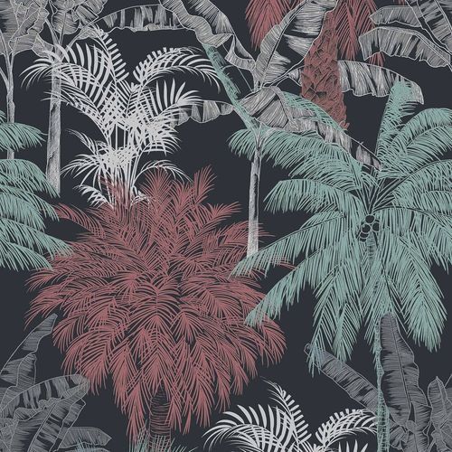 Carta da parati contemporanea - PALMS CORAL - Coordonné - in vinile / con motivi naturali / aspetto carta da parati