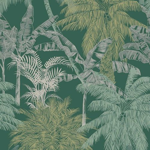 Carta da parati contemporanea - PALMS ESMERALDA - Coordonné - in vinile / con motivi naturali / aspetto carta da parati