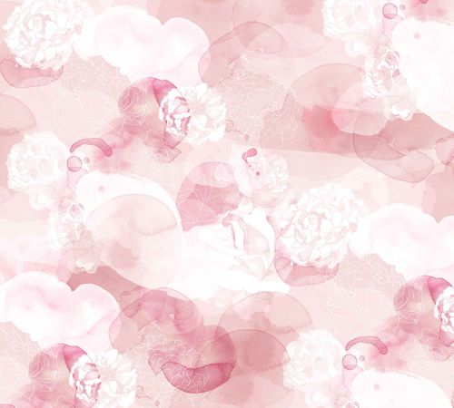 Carta da parati contemporanea - ROSE DREAM - Coordonné - in tessuto / con motivi floreali / rosa