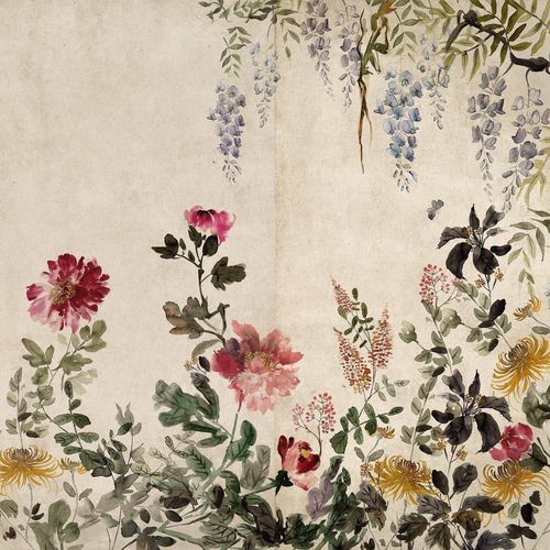 Carta da parati contemporanea - Spring Festival Papyrus - Coordonné - in seta / con motivi floreali / aspetto tessuto
