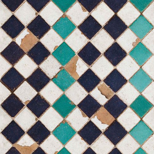 Carta da parati contemporanea - TOURQUOISE CHESS - Coordonné - in tessuto / con motivi geometrici / aspetto mosaico
