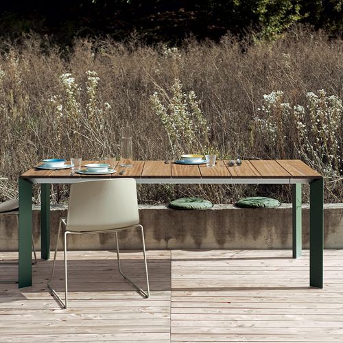 Tavolo contemporaneo - NORI - Kristalia - in teak / in Laminam / in Fenix NTM