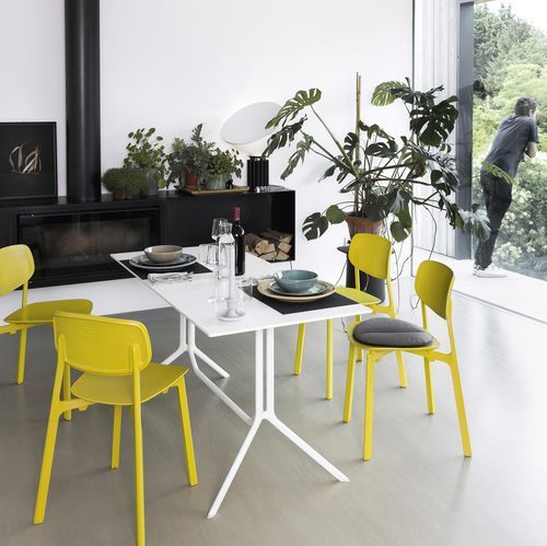 Tavolo da bistrot contemporaneo - POULE - Kristalia - in laminato / in Fenix NTM / con supporto in alluminio dipinto