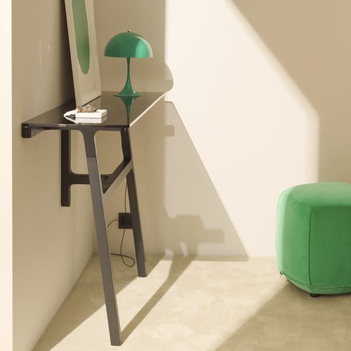 Consolle contemporanea - BOTTEGA - Kristalia - in vetro / in Laminam / con supporto in frassino