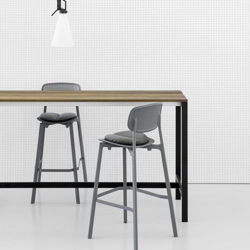 Sedia alta contemporanea - COLANDER - Kristalia - da interno / da esterno / in tessuto