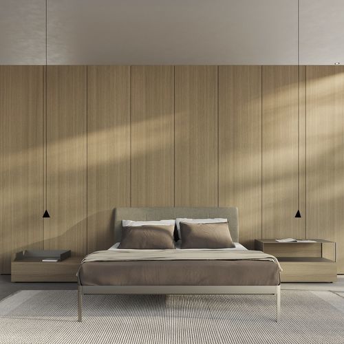 Letto matrimoniale - ALUALU - Kristalia - singolo / contemporaneo / con testiera