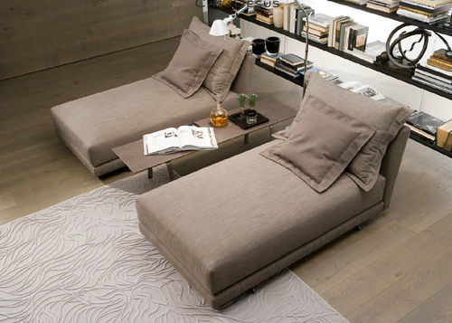Chaise longue contemporanea - ANGELO - CasaDesùs - in tessuto / grigia