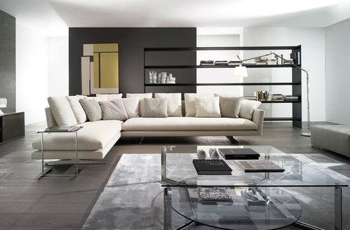 Divano d'angolo - MENFIS - CasaDesùs - contemporaneo / in tessuto / bianco