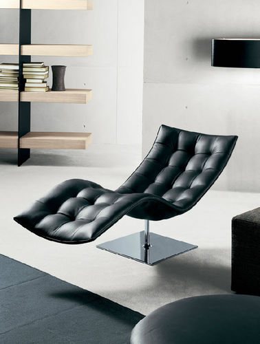 Chaise longue contemporanea - TURKANA - CasaDesùs - in pelle / per uso contract / nera