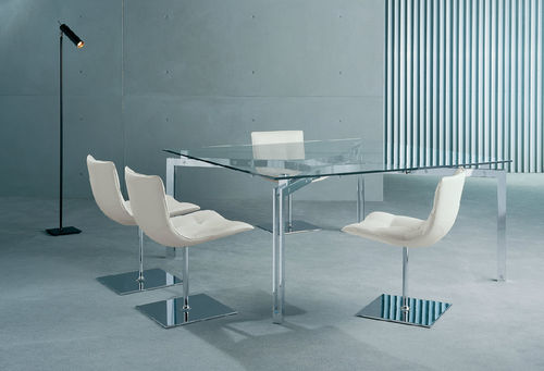 Sedia contemporanea - TURKANA - CasaDesùs - in pelle / con base centrale / girevole