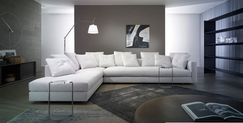 Divano d'angolo - ALEX - CasaDesùs - contemporaneo / in tessuto / bianco
