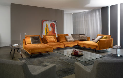 Divano d'angolo - SHELBY - CasaDesùs - contemporaneo / in tessuto / marrone