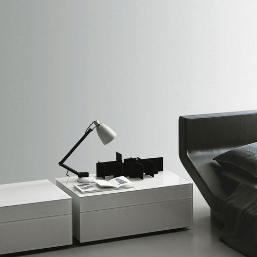 Comodino contemporaneo - BOXES - Porro - in legno laccato / rettangolare / con cassetti