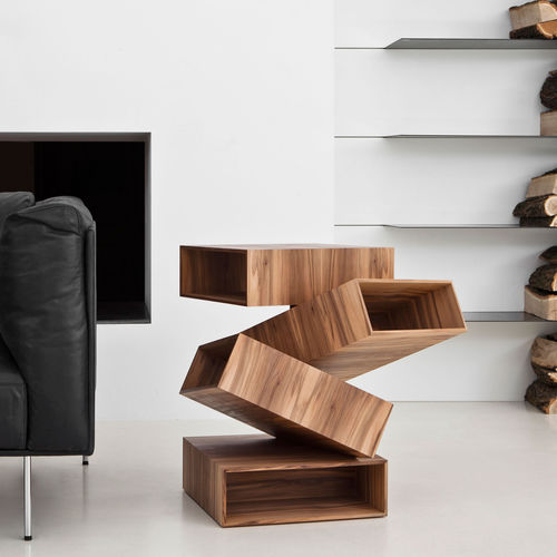 Tavolo d'appoggio design originale - BALANCING BOXES - Porro - in legno / in metallo / quadrato