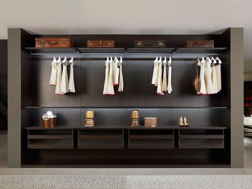 Cabina armadio modulare - BOISERIE - Porro - con fissaggio a muro / contemporanea / in legno