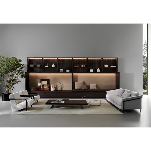 Parete attrezzata TV contemporaneo - POLIFUNCTIONAL - Porro - in legno / in legno laccato / di Piero Lissoni