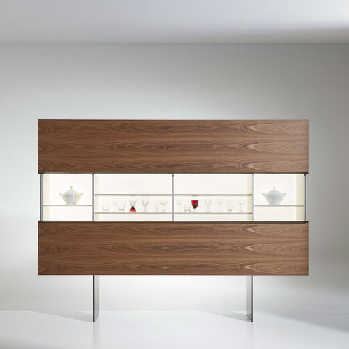 Credenza con piedi alti - GALLERY - Porro - contemporanea / in legno / in metallo