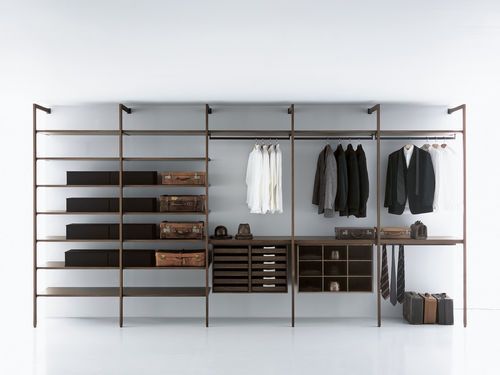Cabina armadio con fissaggio a muro - STORAGE - Porro - contemporanea / in legno / in alluminio