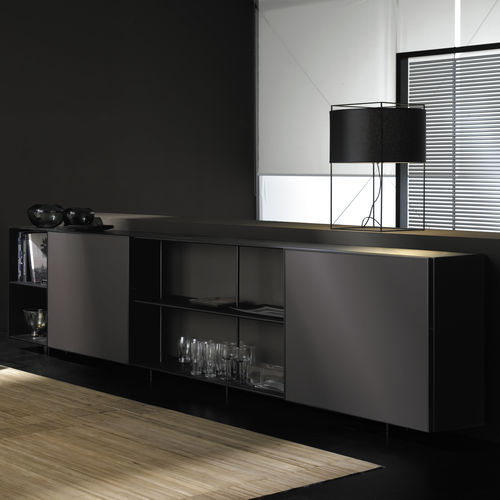 Credenza contemporanea - ZUMM  - Sellex - in acciaio / in alluminio estruso / in vetro