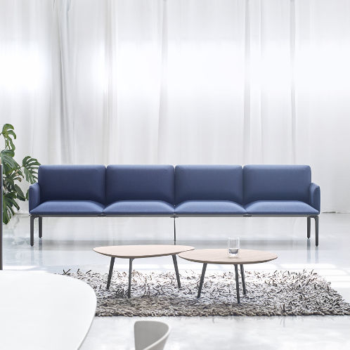 Divanetto imbottito modulare - SQUARE - Sellex - contemporaneo / in tessuto / con supporto in alluminio