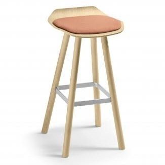 Sgabello da bar contemporaneo - SET  - Sellex - in tessuto / in rovere / in polipropilene