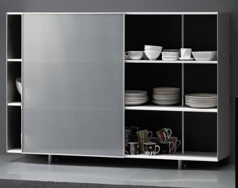 Credenza con alzata classica - ZUMM  - Sellex - in vetro / in acciaio / in alluminio estruso