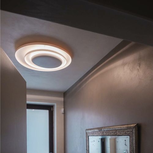Plafoniera contemporanea - BAHIA - FOSCARINI - rotonda / in policarbonato / a lampada fluorescente