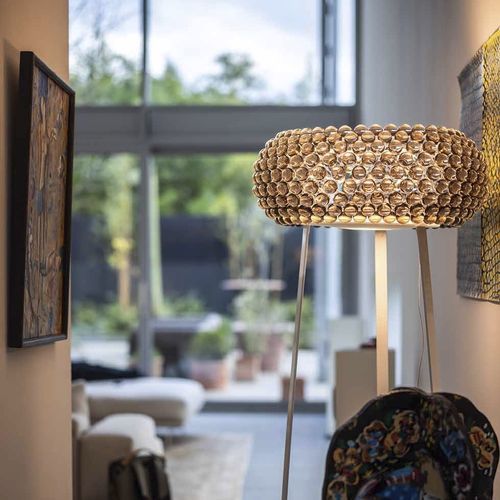 Lampada da terra - CABOCHE PLUS - FOSCARINI - in metallo cromato / in vetro soffiato / in metacrilato