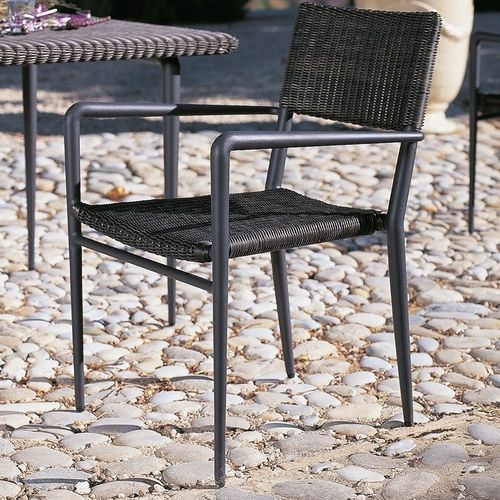 Sedia da giardino contemporanea - EXPERIENCE - Unopiù - da esterno / in fibre sintetiche / con supporto in ghisa di alluminio