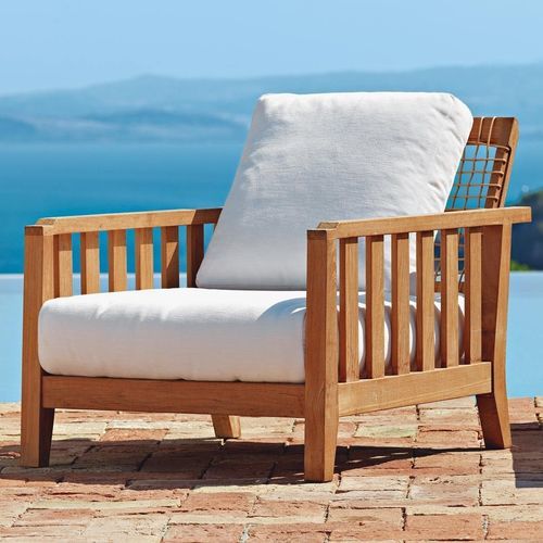 Poltrona contemporanea - Synthesis  - Unopiù - in tessuto / in teak / in fibre sintetiche