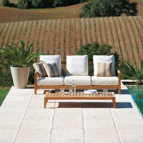 Divano contemporaneo - SYNTHESIS - Unopiù - da giardino / in tessuto / in fibra sintetica