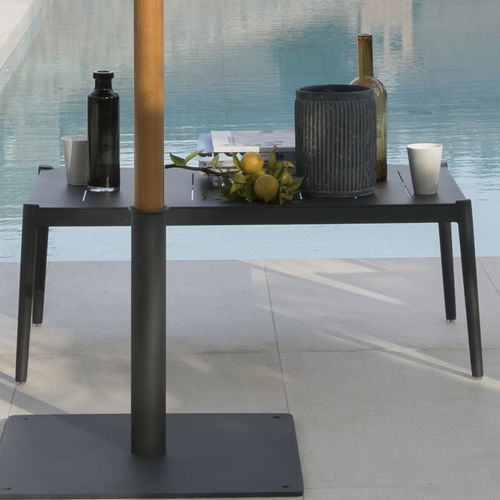Tavolino basso contemporaneo - LUCE - Unopiù - in alluminio / in corda / con supporto in alluminio