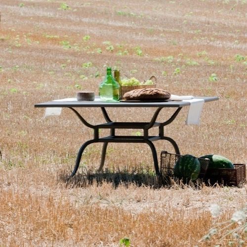 Tavolo classico - Toscana  - Unopiù - in ferro galvanizzato / con supporto in ferro / quadrato