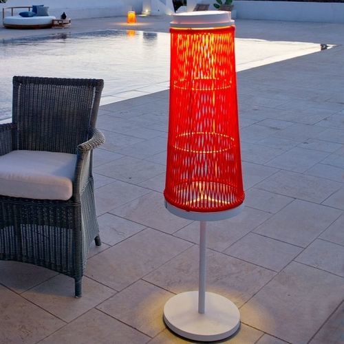 Lampada da terra - Solare  - Unopiù - in alluminio / in teak / contemporanea