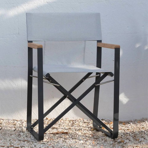 Sedia contemporanea - Cosette - Unopiù - da esterno / in tessuto / in teak