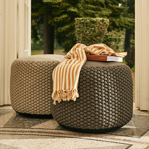 Pouf contemporaneo - Unopiù - in corda / tondo / da esterno