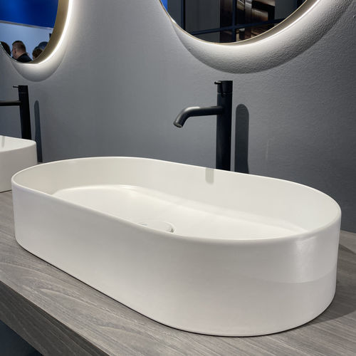 Lavabo da appoggio - SHAPE - GEKIPS - in ceramica / ovale / contemporaneo