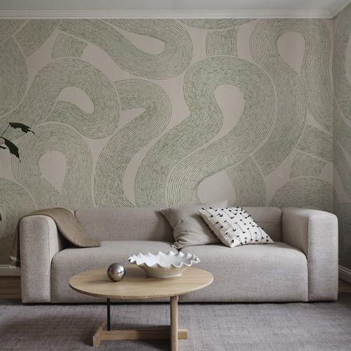 Carta da parati contemporanea - Zen Mural - SAND BERG - con motivi naturali / panoramica / blu