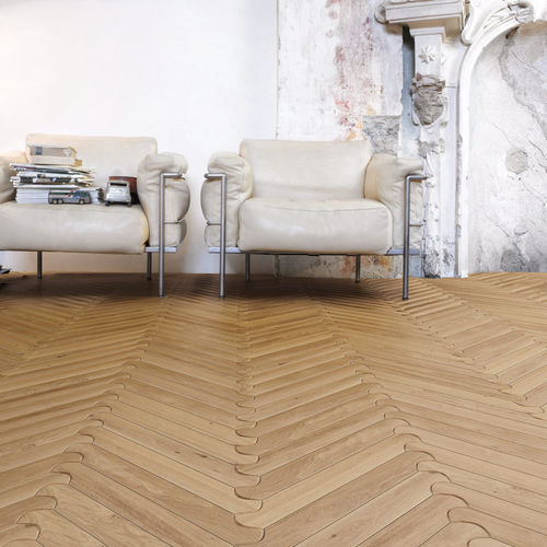 Parquet multistrato - BISCUIT - Listone Giordano - in rovere / in betulla / a spina di pesce