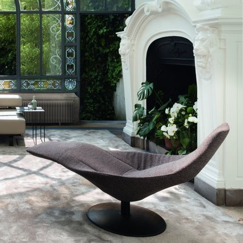 Chaise longue design minimalista - ICARUS LOUNGE - JORI - in tessuto / in pelle / in faggio