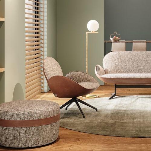 Poltrona design organico - DAYDREAMER - JORI - in tessuto / in pelle / in metallo