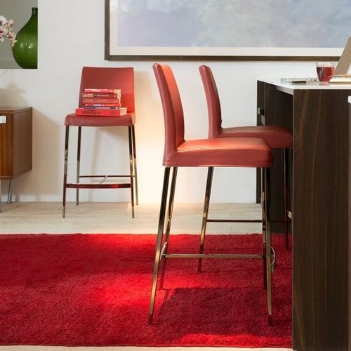 Sedia alta contemporanea - PERLA  - JORI - da interno / in tessuto / in pelle