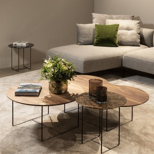 Tavolino basso contemporaneo - LAURA - JORI - in vetro / in noce / in rovere bianco
