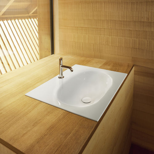 Lavabo da incasso - BetteComodo - Bette GmbH & Co. KG - in metallo smaltato / con piano integrato / rettangolare