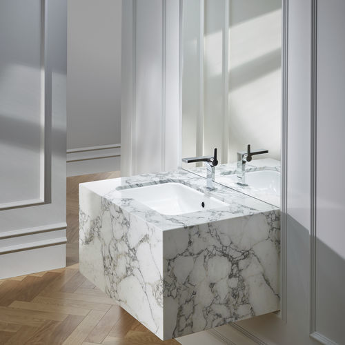 Lavabo sottopiano - BetteOne - Bette GmbH & Co. KG - in metallo smaltato / rettangolare / 1 foro