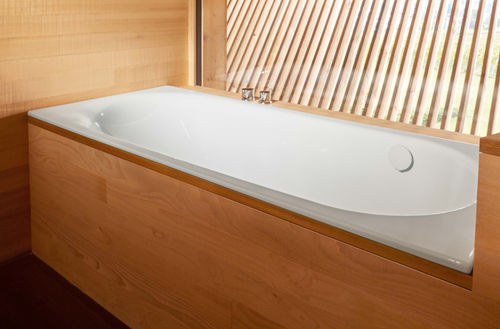 Vasca da bagno per ambiente abitativo - BetteComodo with side oveflow - Bette GmbH & Co. KG - in titanio / contemporanea / bianca
